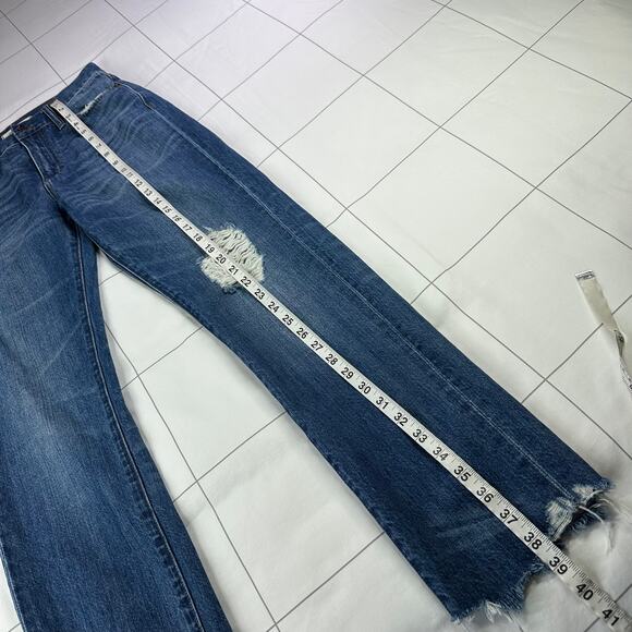 Madewell Jeans Womens 25 Blue Perfect Summer Destructed Edition Cotton Raw Hem - Picture 12 of 13